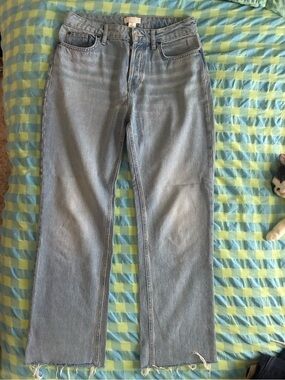 High rise button fly H&M straight leg jeans
